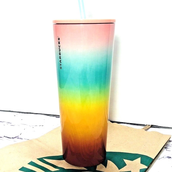 Starbucks Other - Starbucks VENTI Cold Coffee Tumbler Rainbow NEW